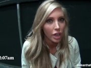 Behind the scenes fun with busty blonde Samantha Saint