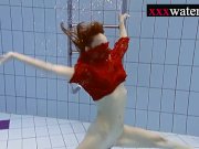 Sexy hot girl swimming in the pool 2/16