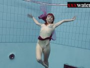 Smoking hot Russian redhead Ala in the pool