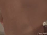 Gorgeous brunette records herself in the bathroom mirror 11/16