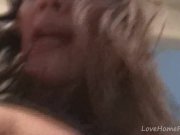 Gorgeous brunette records herself in the bathroom mirror 12/16