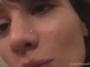 Gorgeous brunette records herself in the bathroom mirror 14/16