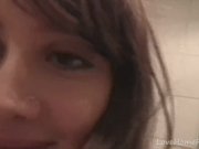 Gorgeous brunette records herself in the bathroom mirror 5/16