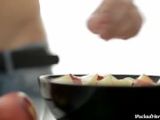 Nicole's boyfriend feeds her a little breakfast after all of her teasing 3/16