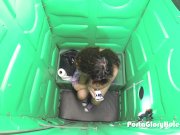 Latina sucking cock in public toliet 11/16