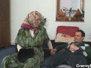 Lonely 70 years old granny slammed from behind 9/16