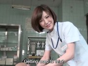 Subtitles CFNM Japanese female doctor handjob 10/16