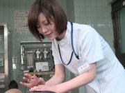 Subtitles CFNM Japanese female doctor handjob 12/16