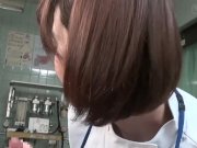 Subtitles CFNM Japanese female doctor handjob 13/16