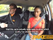 Fake Driving School ebony learner with big tits is worst driver yet 3/16