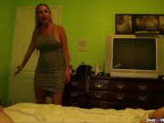 Horny milf jerks off a young dude 1/16