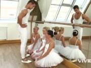 3 slutty ballerinas end up sucking and fucking the instructor 3/16