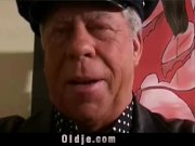 Vintage Old Young - Teenie Girl Fucked by 2 white hair grandpas 4/16