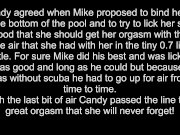 Candy being licked underwater 1/16