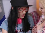 MOM Big natural tits Milf seduces young sons virgin teen gamer girlfriend 5/16