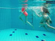 Hot girls undress in the pool 6/16