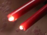 Redhead gets candle wax on her pussy has orgasm from bondage and BDSM 9/16