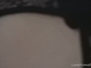 Beautiful blonde in black lingerie records herself 14/16