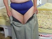 OmaHoteL Gray Haired Grandma Lesbian Striptease 2/16