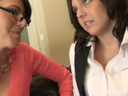 Naughty schoolgirl fucks her sexy MILF teacher 5/16