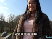 Public Agent Brazilian brunette rides cock on the backseat 7/16