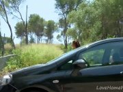 Busty Brunette Is Taken For A Ride Outdoors 3/16