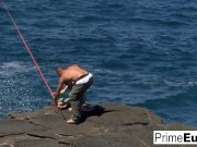 Vayana takes two hard cocks by the ocean 3/16