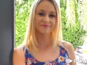 POVD Tiny small breasted blonde Kenzie Kai pov fucks big dick 1/16