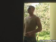 Interracial threesome sex with hot grandma 3/16