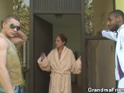 Interracial threesome sex with hot grandma 5/16