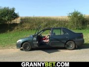 60 years old granny screwed roadside 10/16