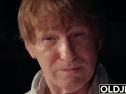 Teen playing strip poker with old man ends having hot sex on the bed 3/16