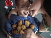 Nasty New Year Linda Lush goes Slutty on 6 guys cumeating facial oliebollen 15/16