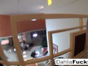 Dahlia Watches Christy on set 11/16