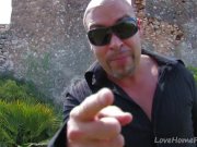 Sexy Brunette Gets All Holes Plugged Outdoors 1/16