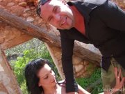 Sexy Brunette Gets All Holes Plugged Outdoors 2/16