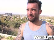 Vyxen Steel lets him cum on her huge tits 2/16