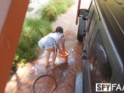 SpyFam Car wash flirtation turns into fuck with step sister Ashly Anderson 1/16