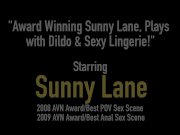 Cute Blonde Sunny Lane Masturbates With Purple Pencil Dildo! 1/16