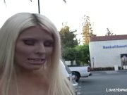 Blonde is on her knees sucking him off 2/16