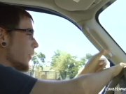 Blonde girl got bent over after riding too 1/16