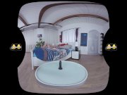 Virtual reality porn with Mag Ray toying her pussy with a black dildo 2/16