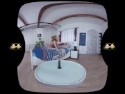 Virtual reality porn with Mag Ray toying her pussy with a black dildo 4/16