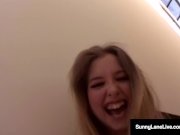 Pretty Petite Sunny Lane Fucks A Dick Swinging Young Stud! 2/16