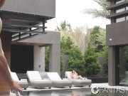 FantasyHD Brunette Rhaya Shyne fucks big dick pool boy 1/16