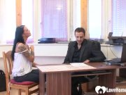 Tattooed beauty on an interview got naughty 1/16