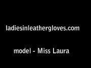 Kinky babes Harley Elle love to rub soft leather gloves on their big boobs 16/16