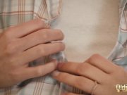 Two young step sisters fuck a grand dad and share his old cock 4/16