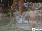 Two lovely bisexual girls are pleasuring a man 1/16