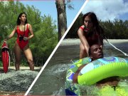 BANGBROS - Latina Lifeguard Valerie Kay Rescues A Big Black Cock